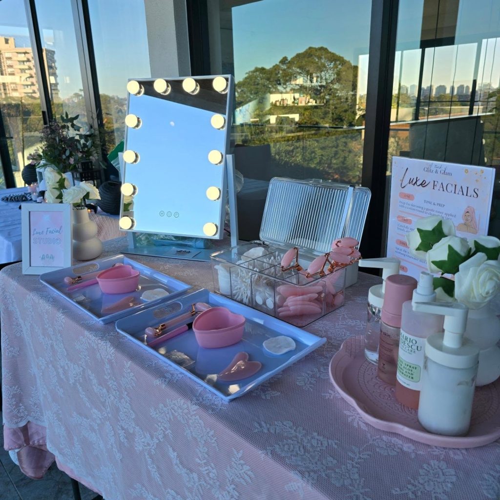 teen party setup for facials